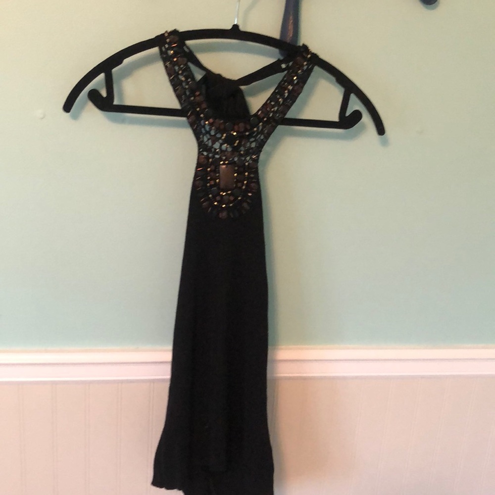 White House black market beaded sweater halter